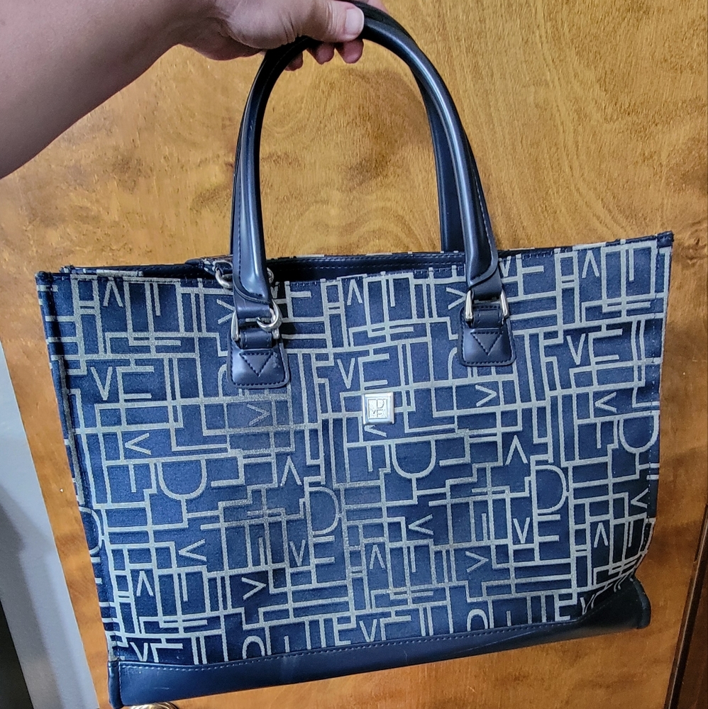 Diane Von Furstenberg Blue Modern Geometric Tote